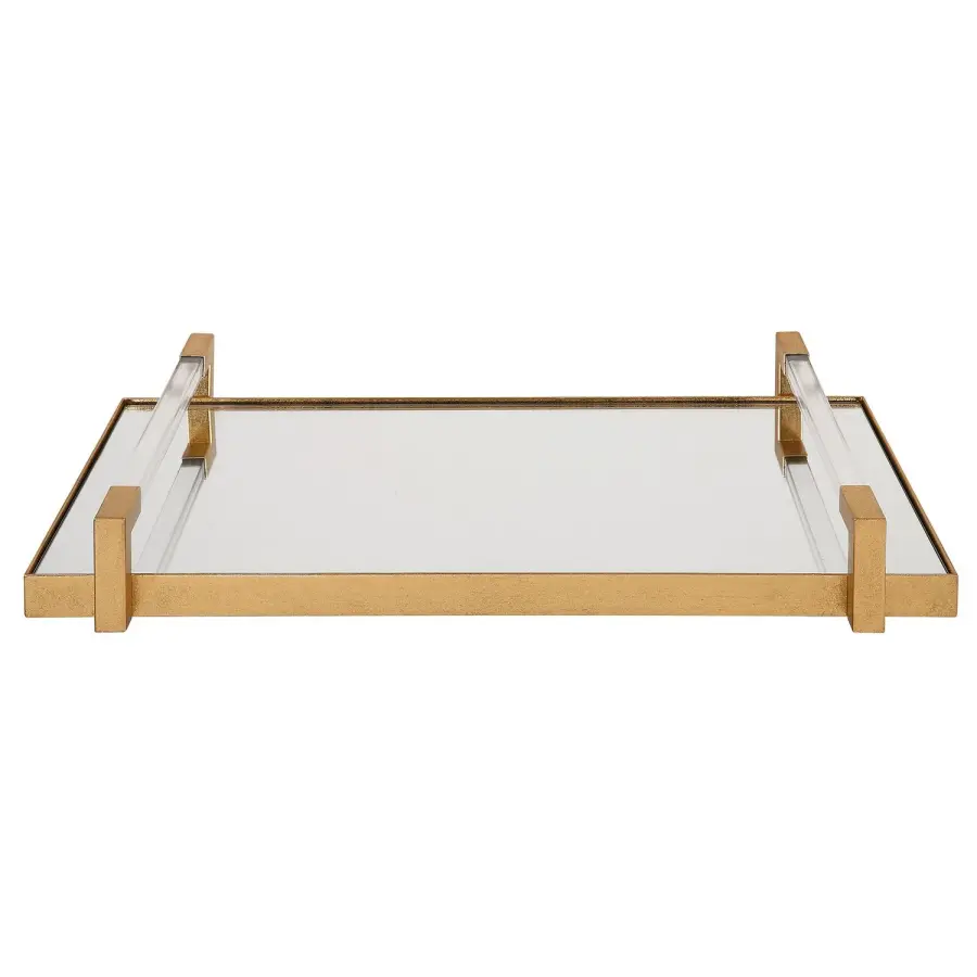 Deki Tray in Antiqued Gold Leaf