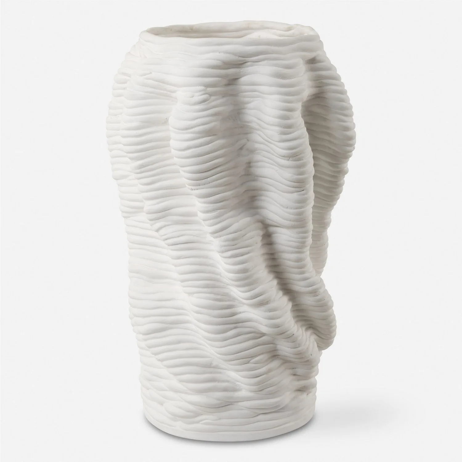 Stratified Vase in Matte White