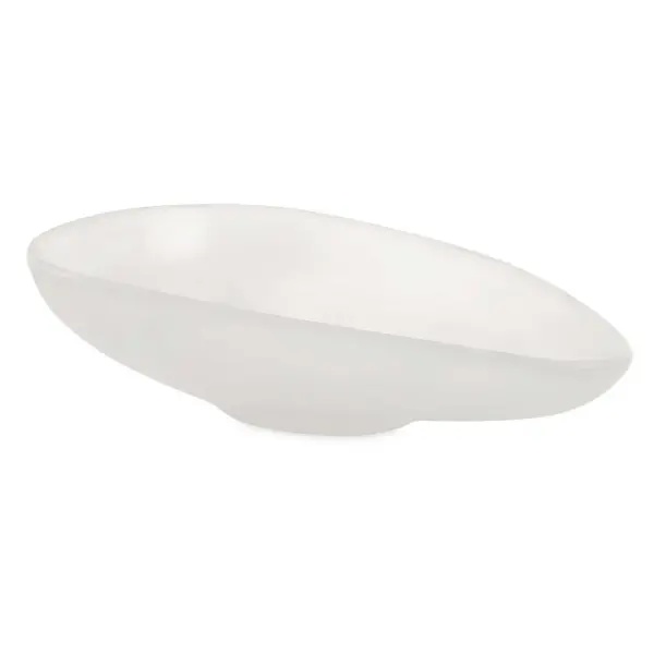 The Marchena Bowl brings a soft, organic silhouette and swirled white marbleized finish to any tabletop, with handcrafted variation that makes each piece unique.