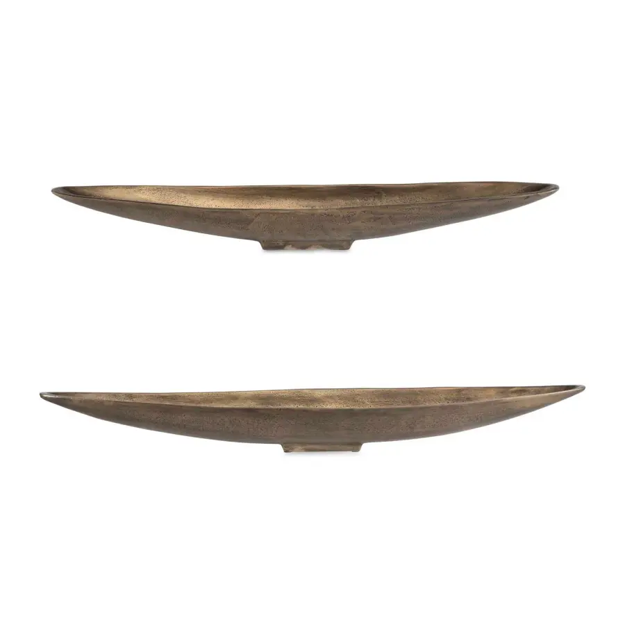 River Run Bowls, Set of 2 in Antique Brass
