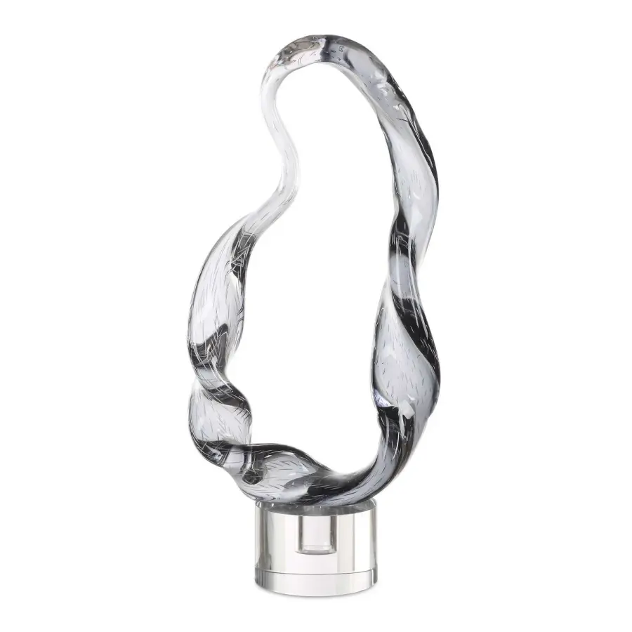 Uttermost Luminous Twist Sculpture in Smoked Glass