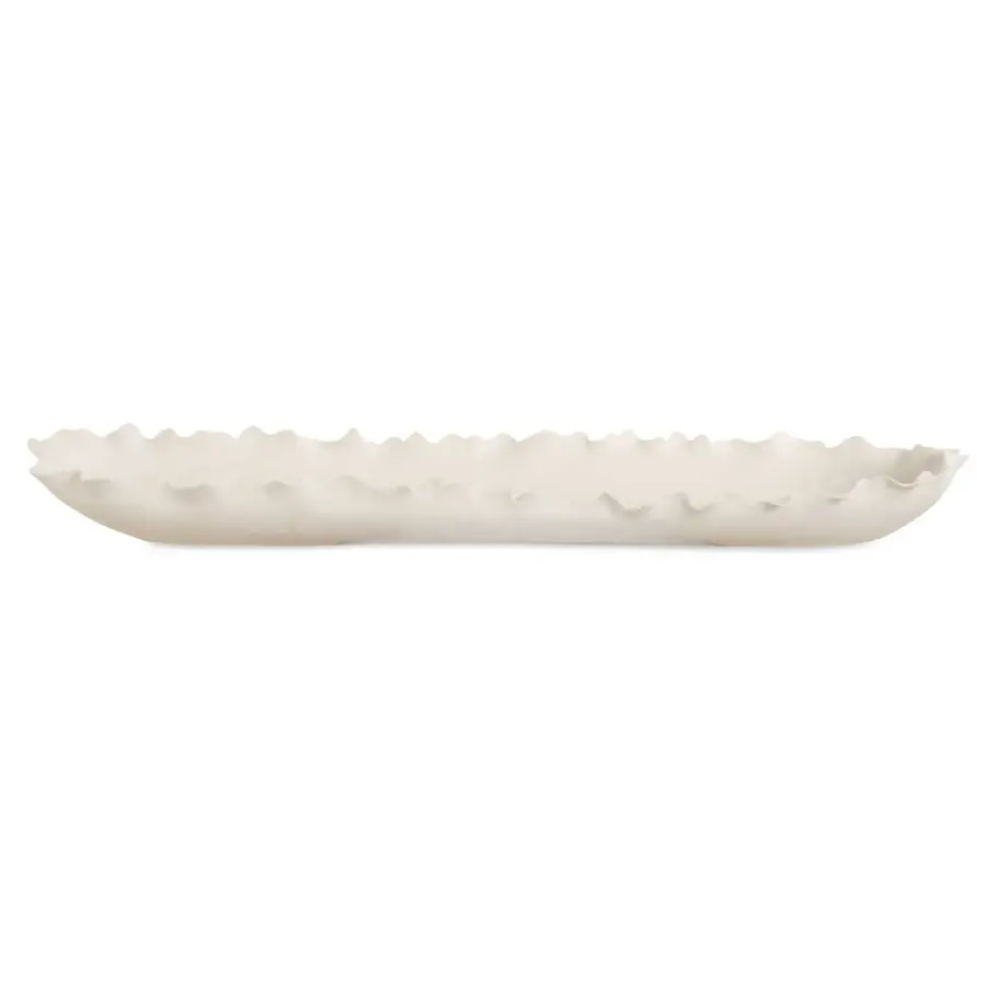 Ripple Crest Elongated Bowl in Matte White