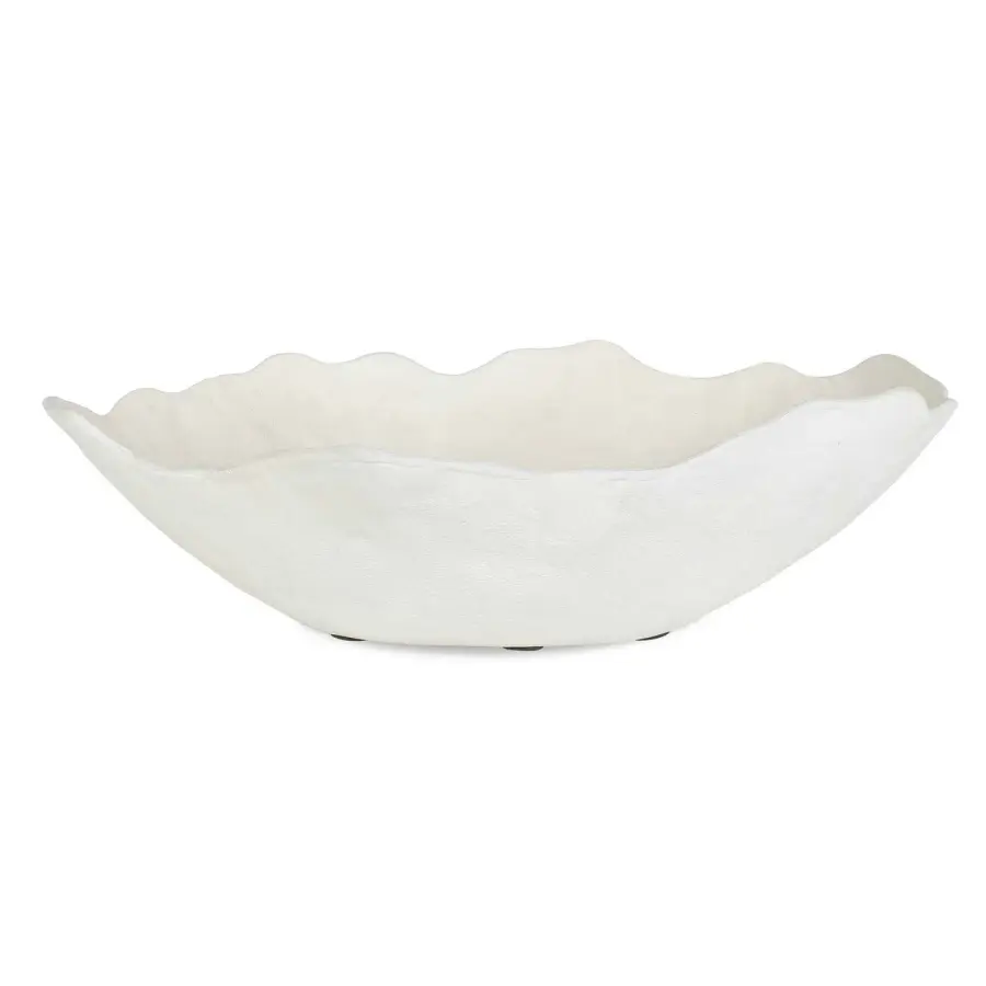 Obscura Sculptured Cast Aluminum Bowl in Warm White