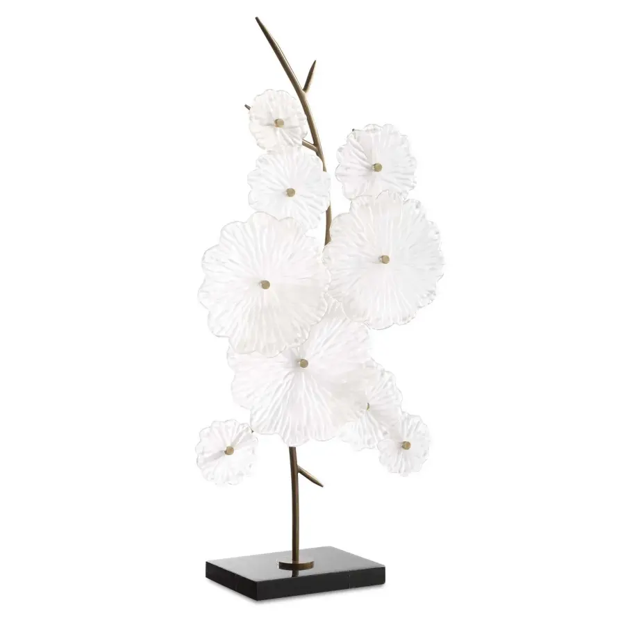 Uttermost Glass Sculpture in Black Marble