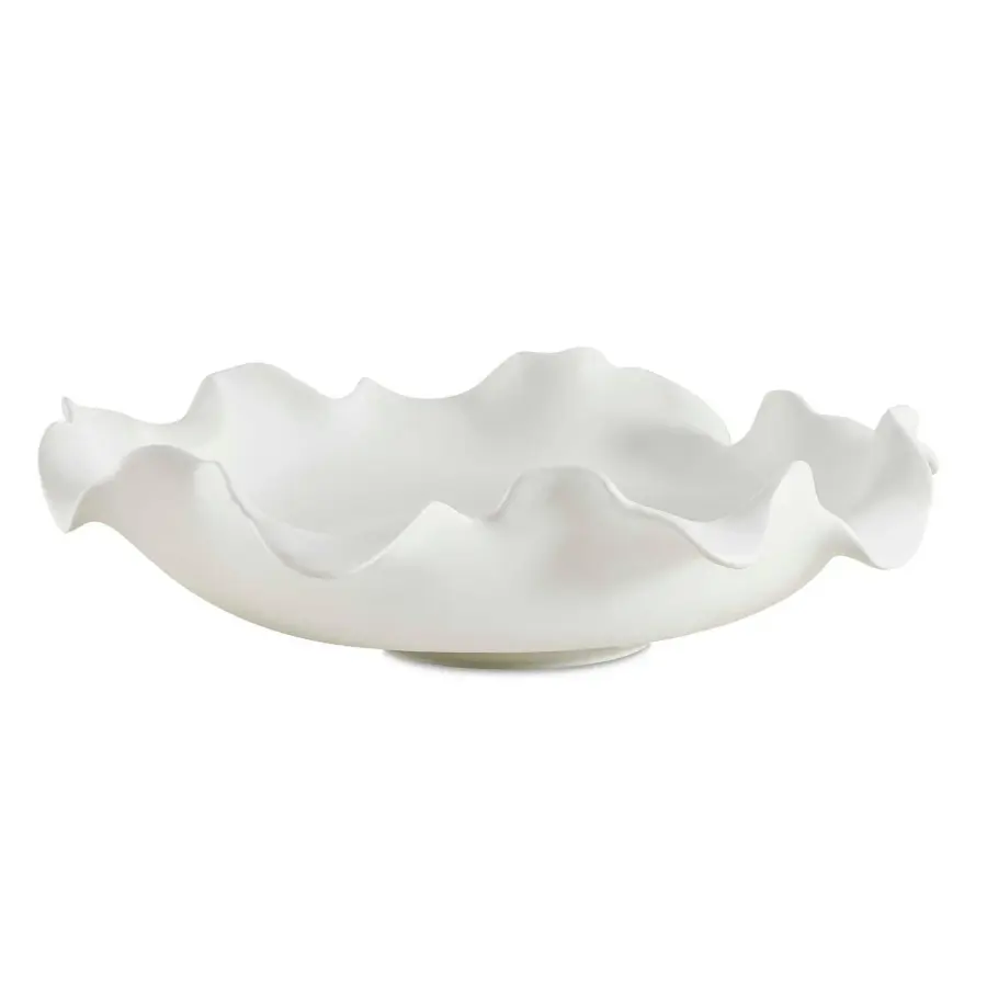 Wave Bowl in White Ceramic