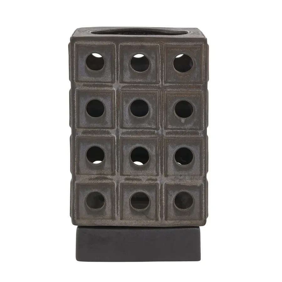 Uttermost Lattice Candleholder in Distressed Brown