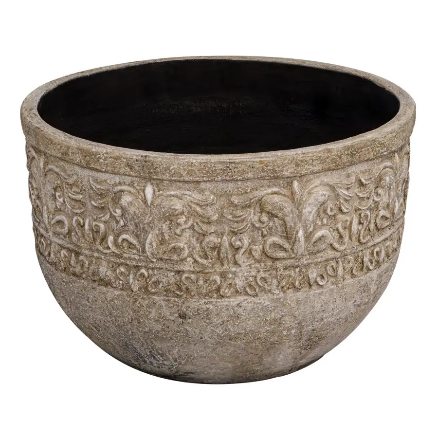 Regalia Weathered Stone Scrolling Motif Planter