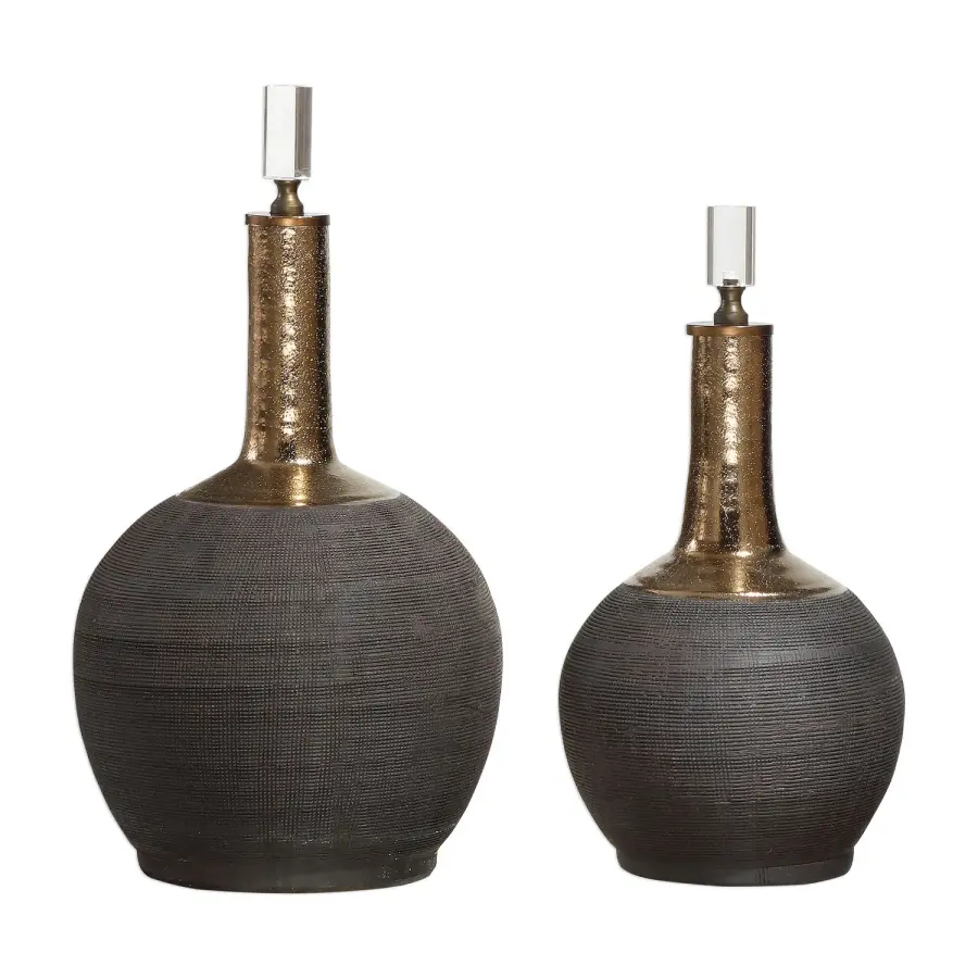 Arnav Bottles, Set of 2 in Matte Black