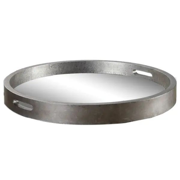 This MDF and antique mirror tray brings understated glamour to any tabletop, with a lightly aged silver finish that pairs well with traditional and transitional decor.