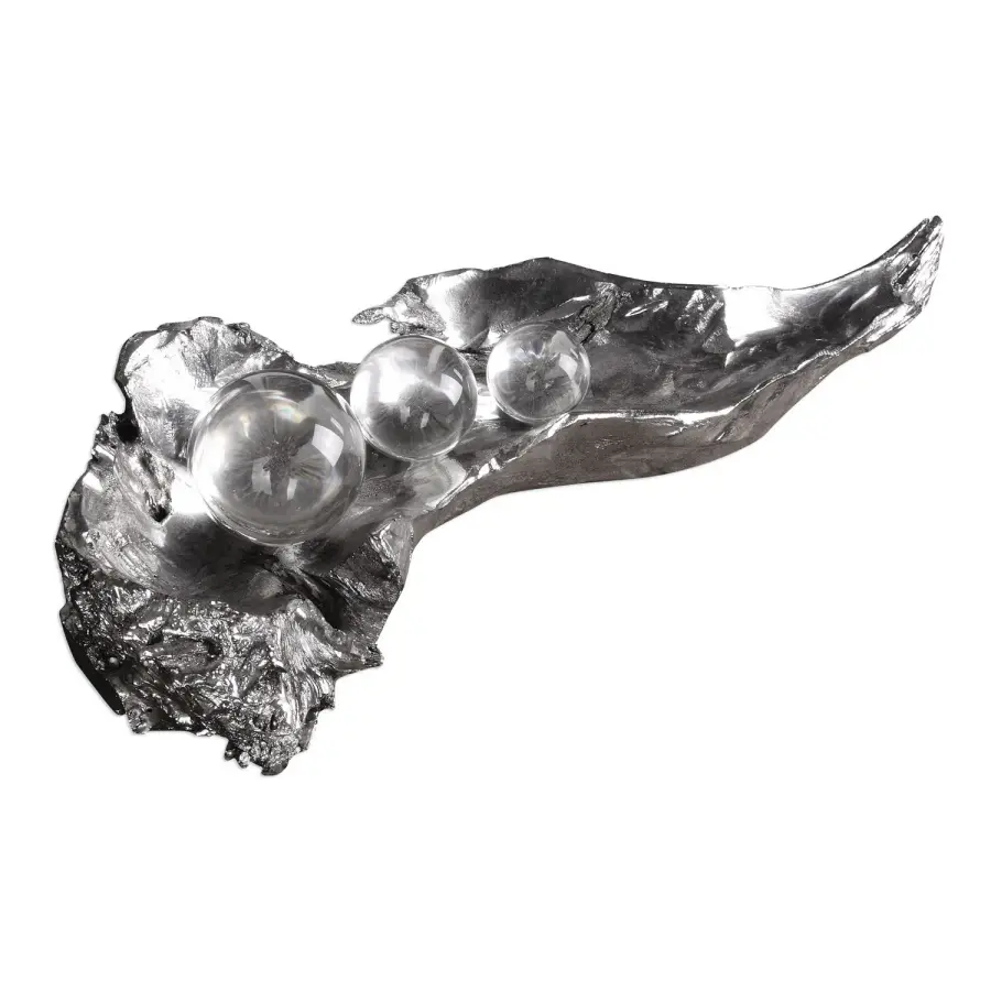 Uttermost Three Peas In A Pod Sculpture in Silver