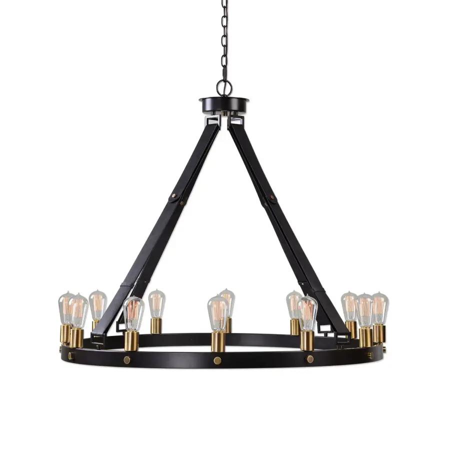 Marlow 12-Light Chandelier in Dark Antique Bronze & Weathered Bronze