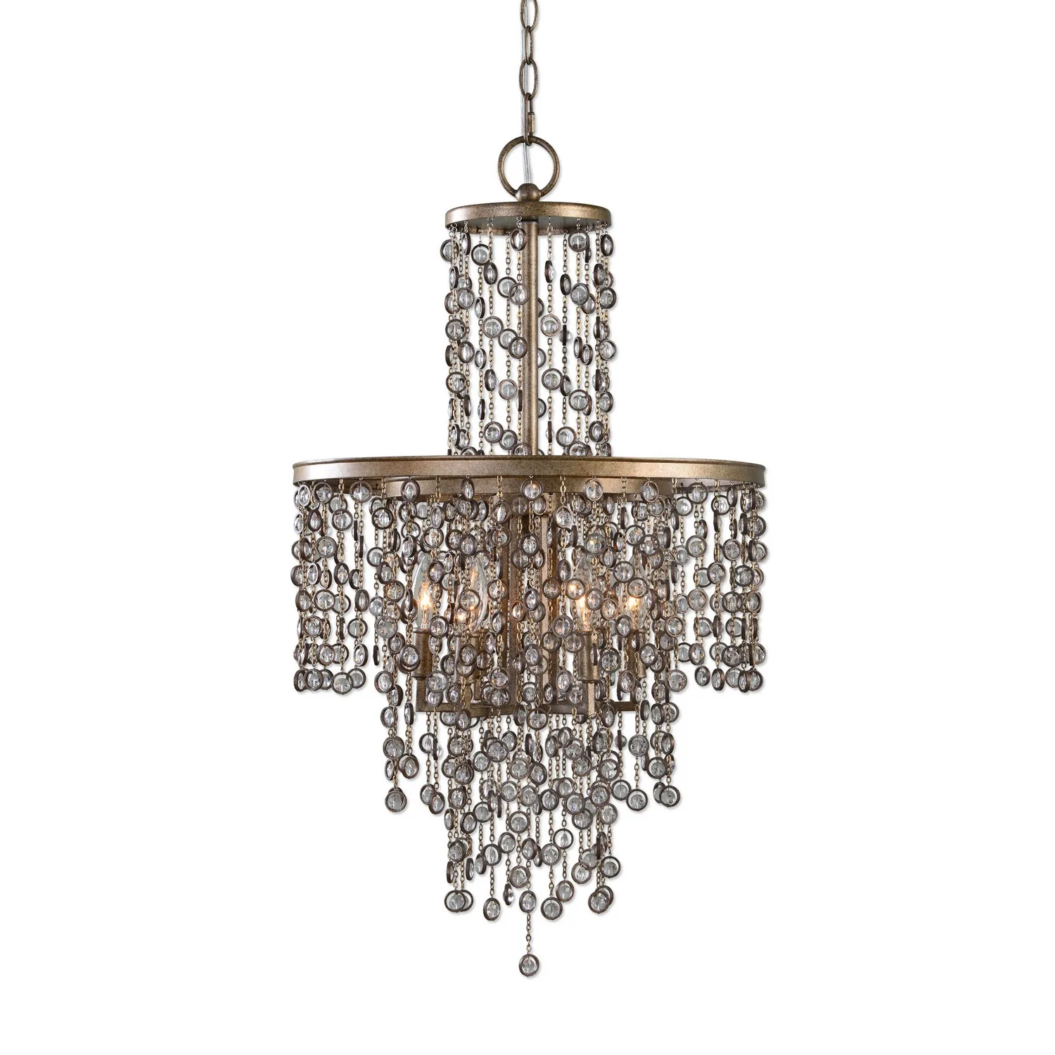 Valka Six Light Chandelier in Silver Swedish Iron