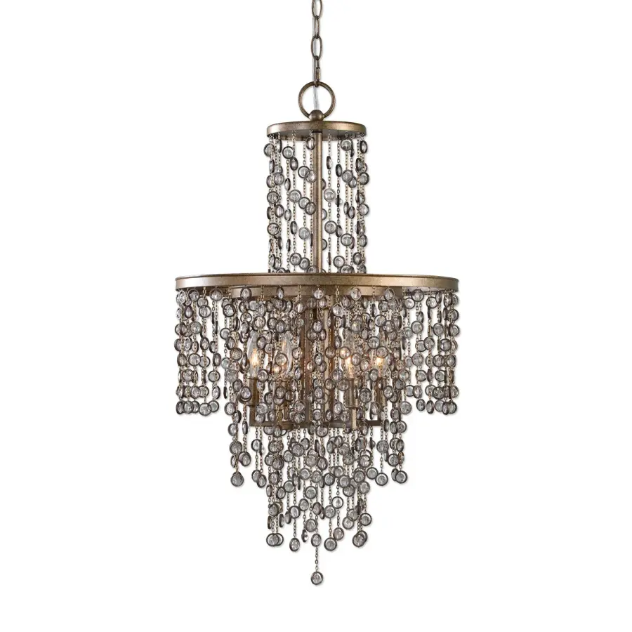 Valka Six-Light Chandelier in Silver Swedish Iron