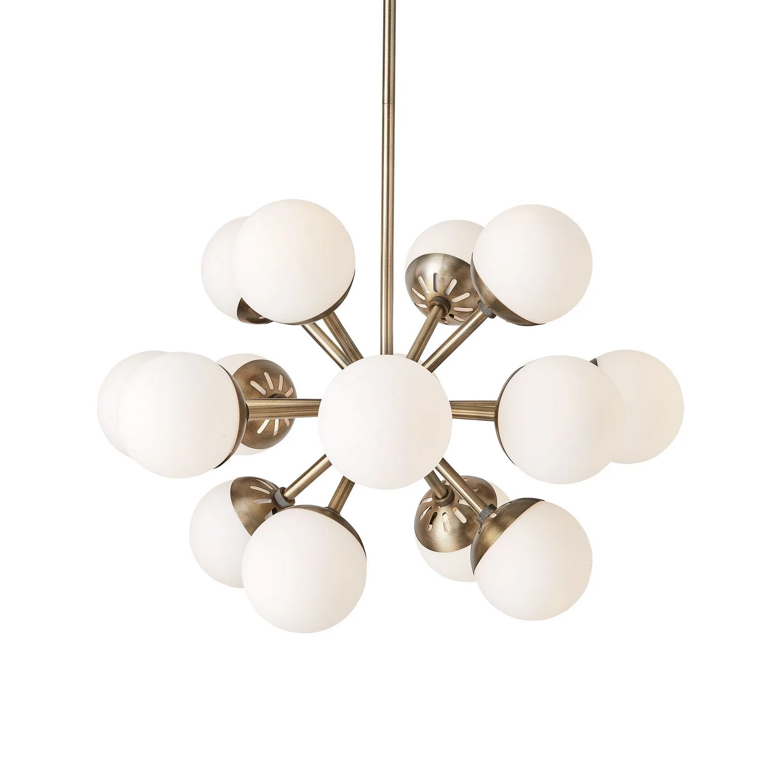 Droplet, 16 Light Chandelier in Antique Brass
