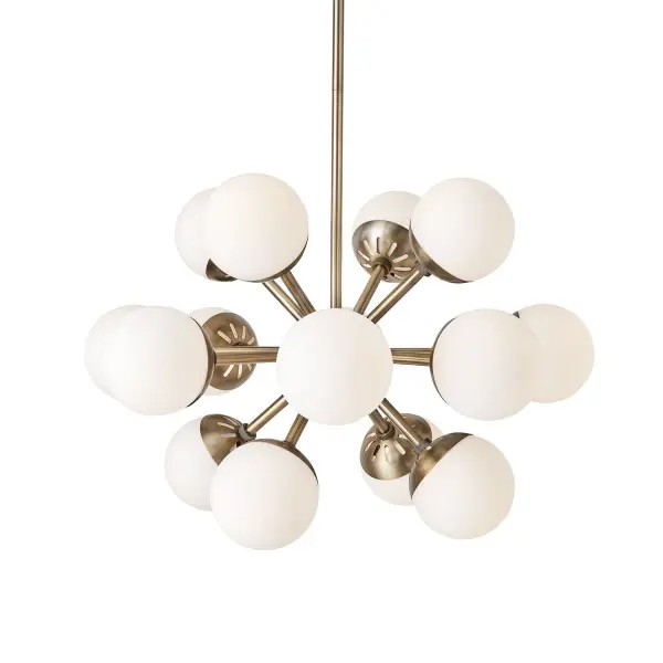 Droplet 16-Light Sputnik Chandelier in Antique Brass