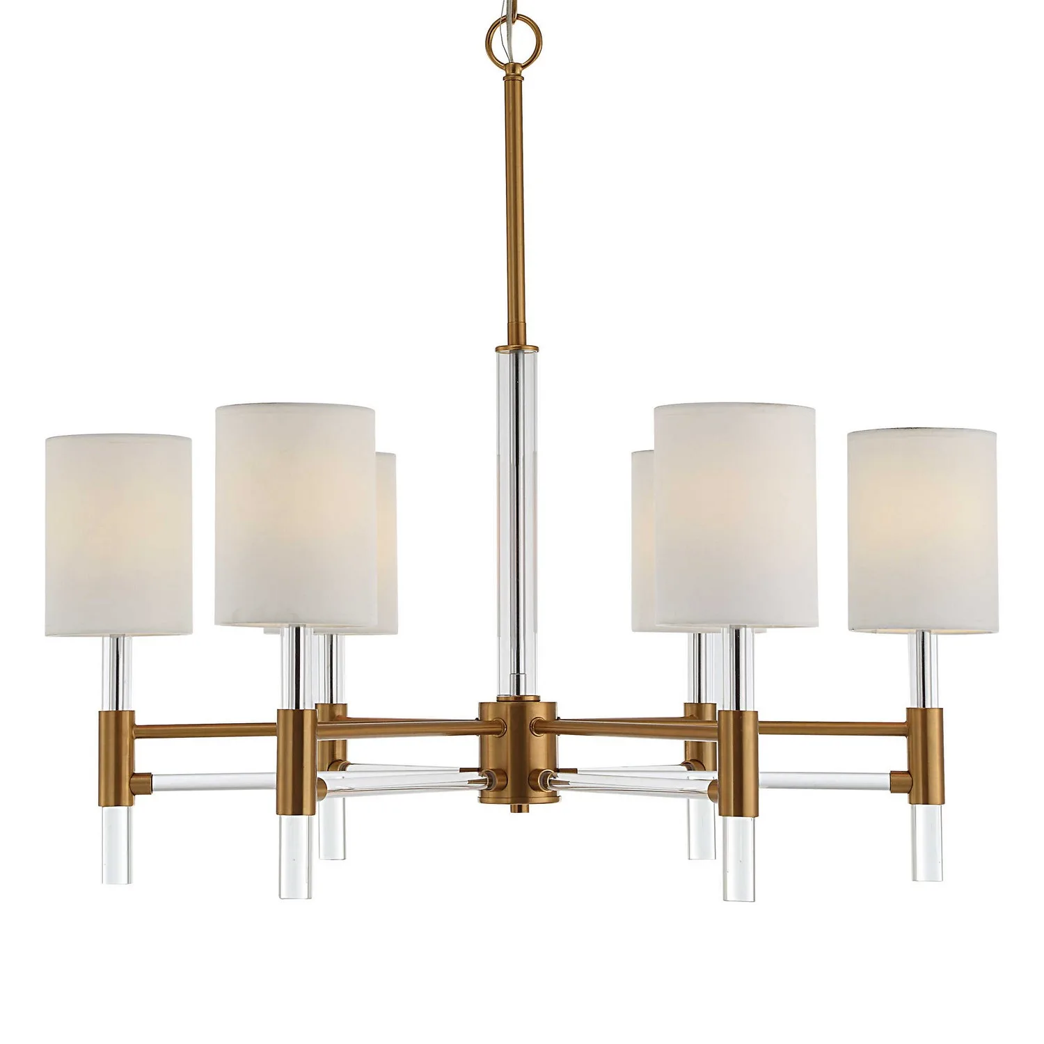 Welkin Six Light Chandelier in Warm Brass