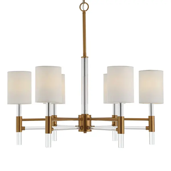 Welkin Six-Light Chandelier in Warm Brass