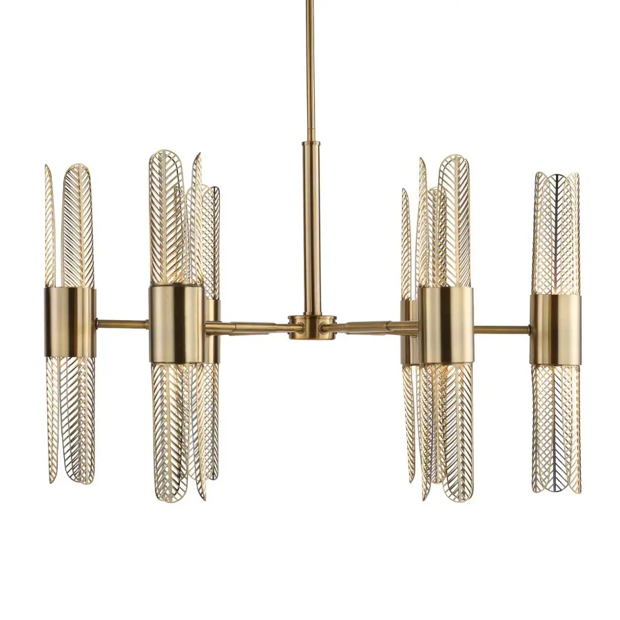 Cret LED Chandelier in Oxidized Brass