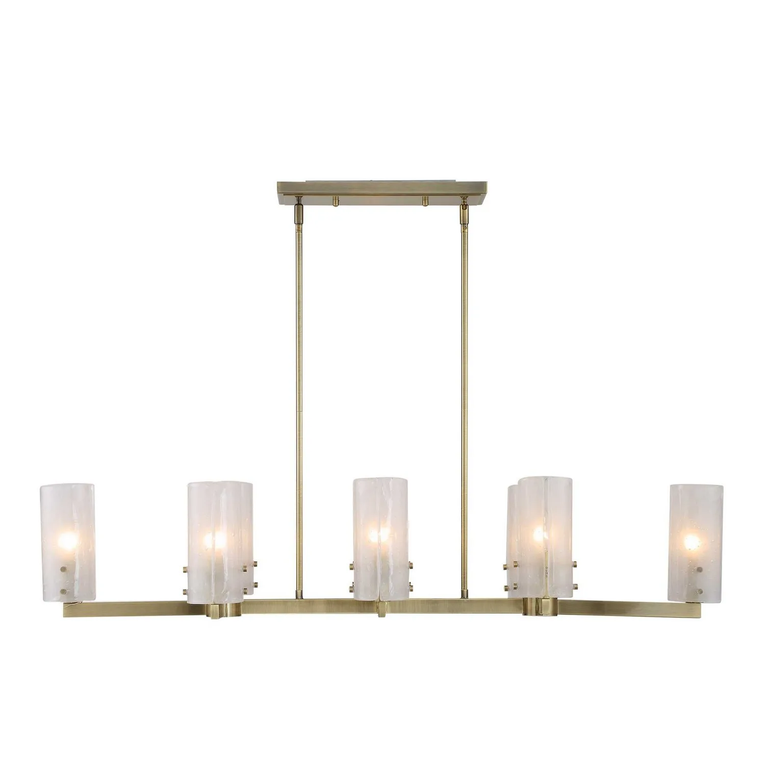 Mistie Eight Light Linear Chandelier in Antique Brass