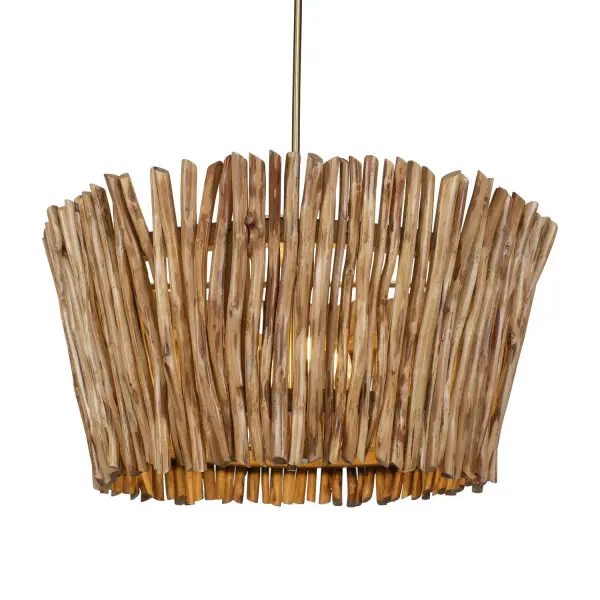 Rhea Four Light Chandelier in Antique Brass