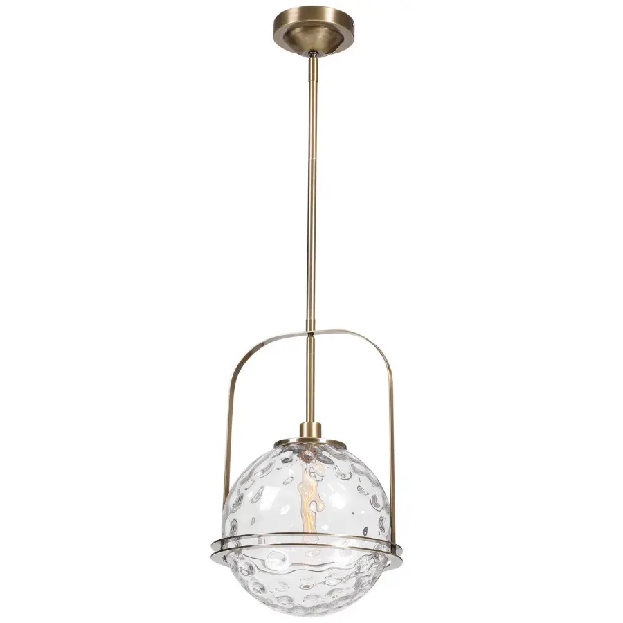 Mimas One Light Pendant in Antique Brass