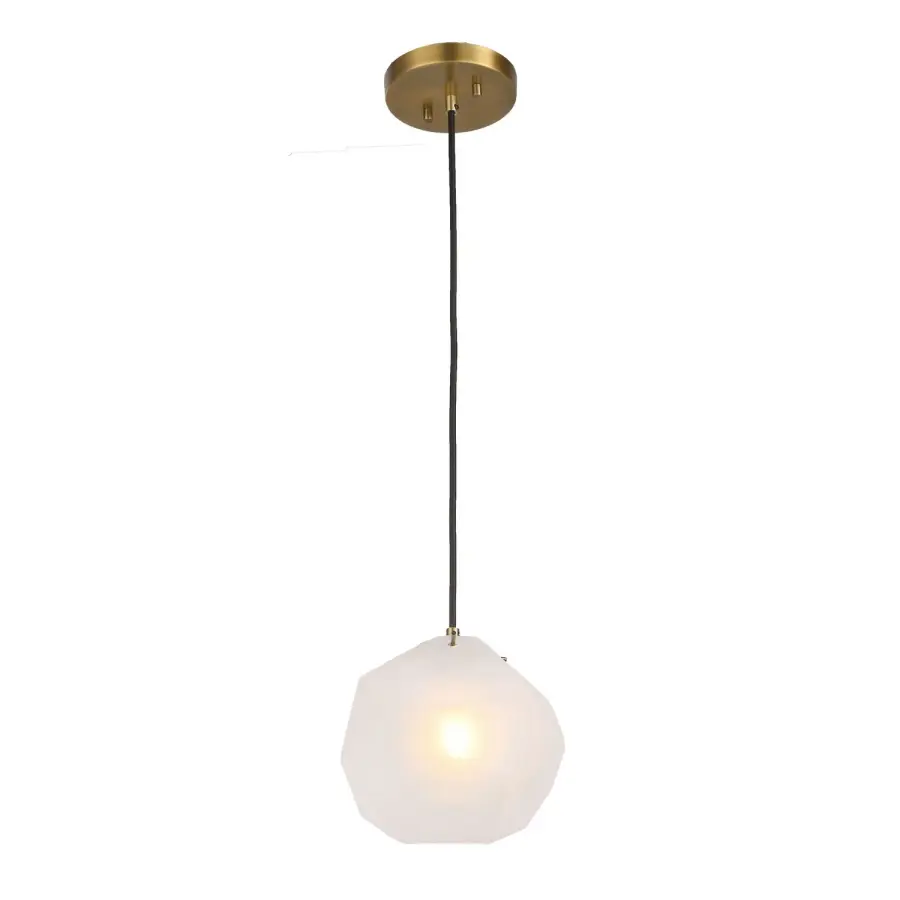 Geodesic One-Light Mini Pendant in Matte Antique Brass