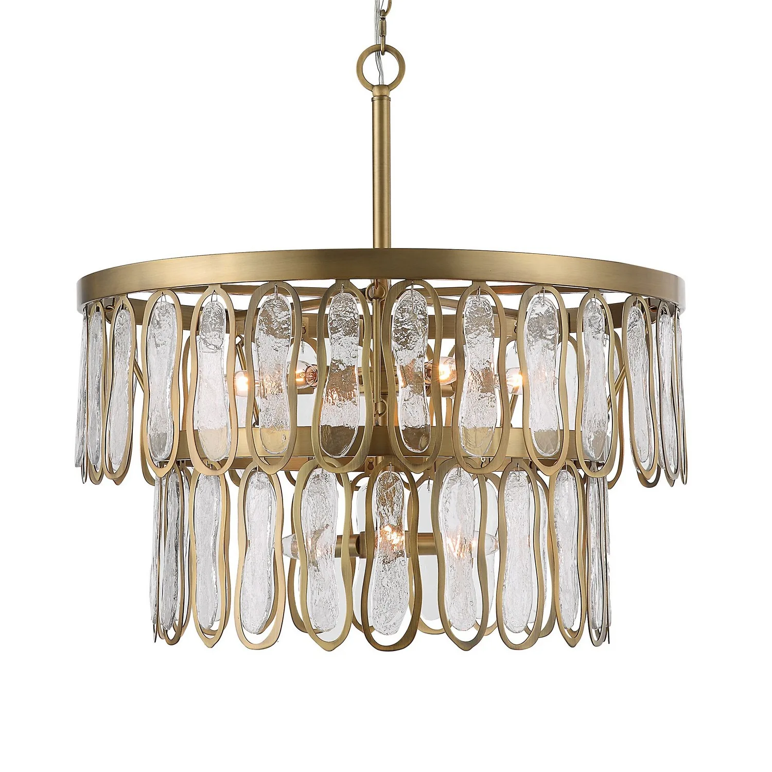 Aurelie Nine Light Pendant in Antique Brass