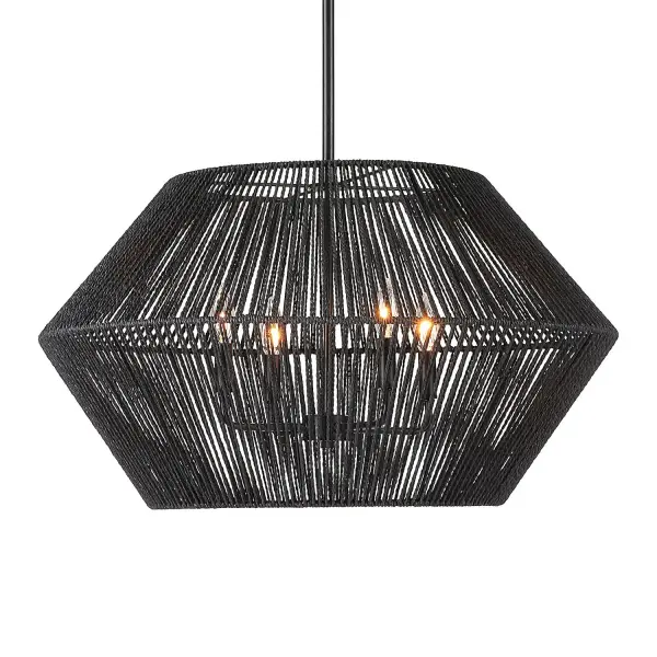 Suva Four Light Pendant in Matte Black