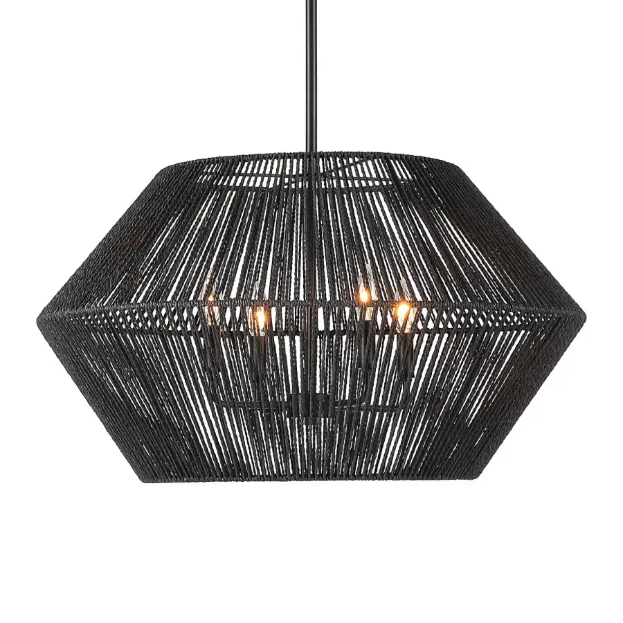 Suva Four Light Pendant in Matte Black