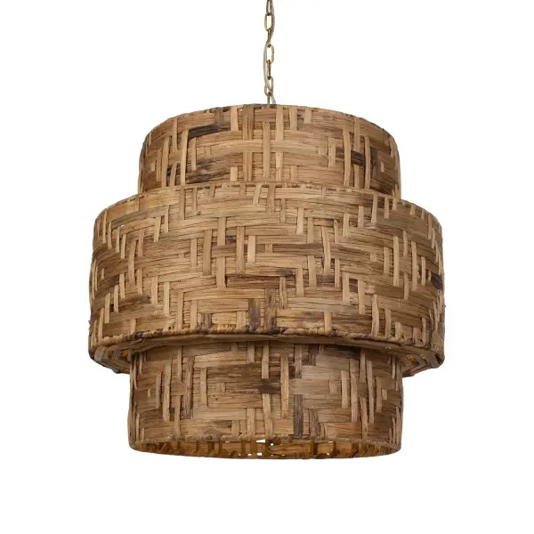 Water Hyacinth Four Light Pendant in Antique Brass