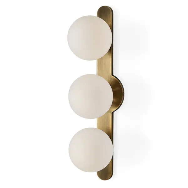 Droplet Three-Light Wall Sconce in Antique Brass