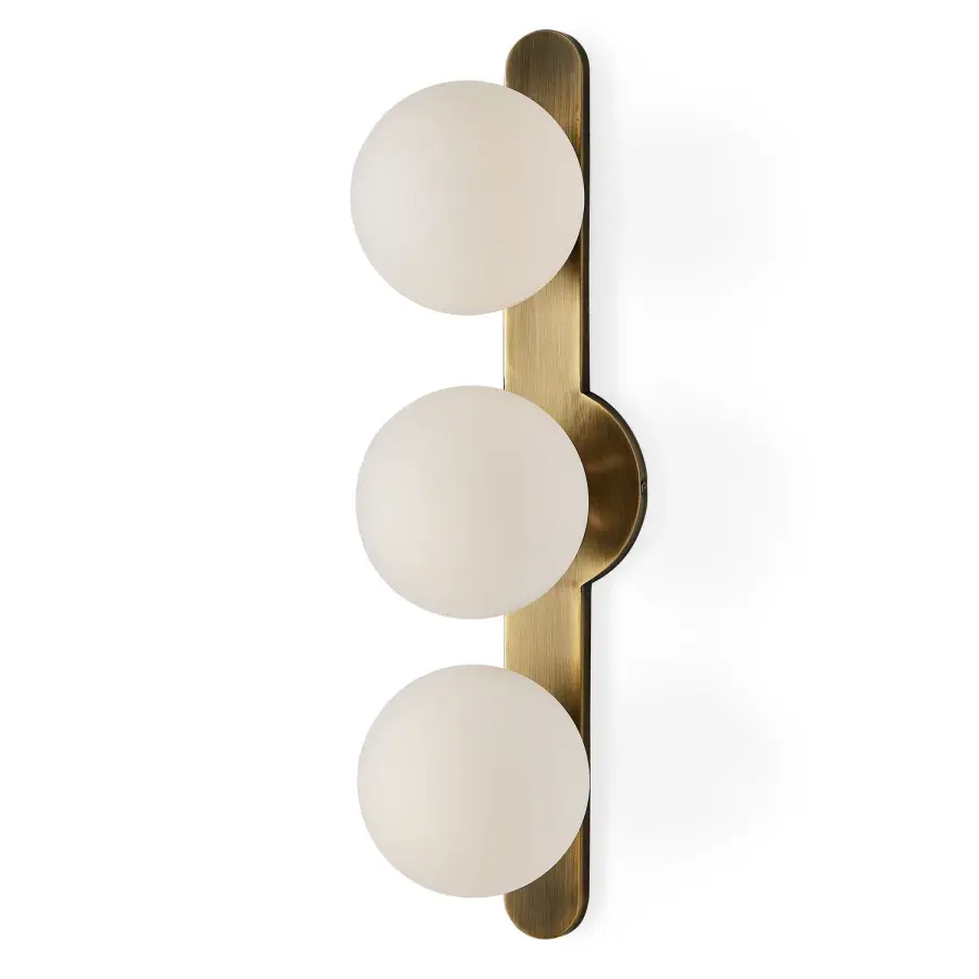 Droplet Three-Light Wall Sconce in Antique Brass