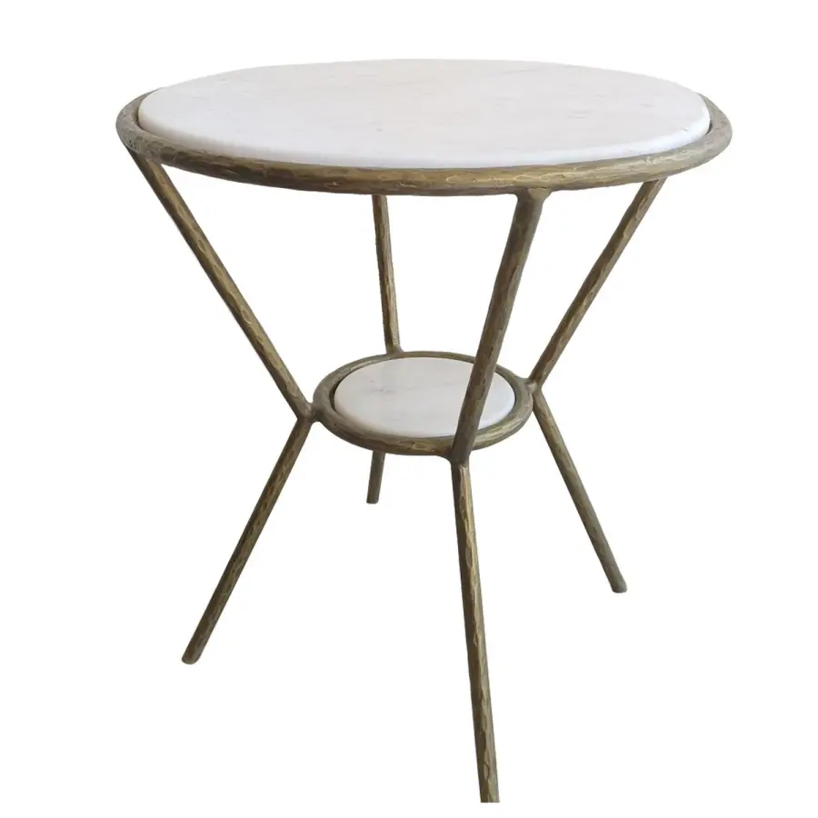 Refuge Side Table in Antique Gold