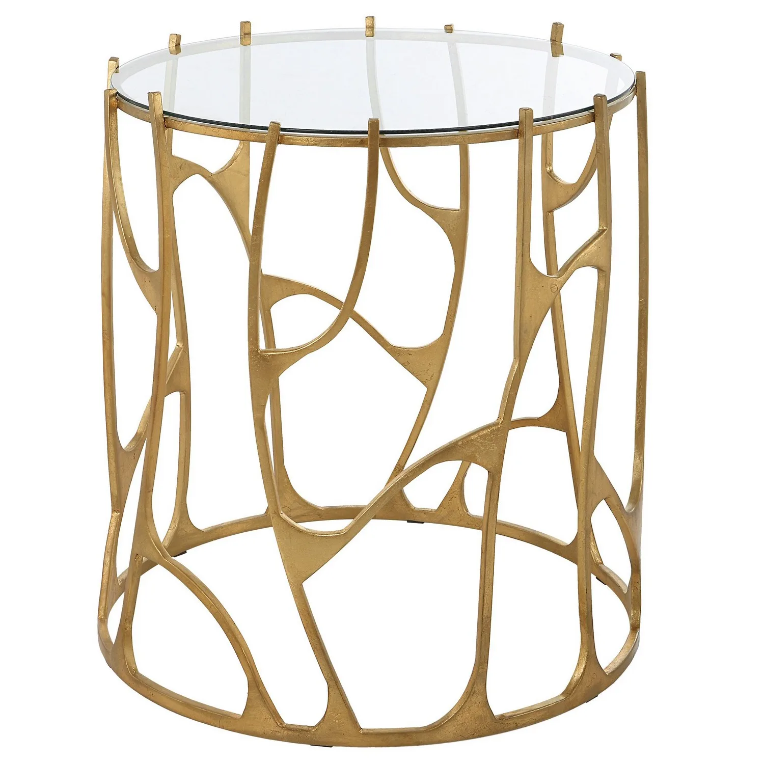 Ritual Side Table in Aged Gold Leaf