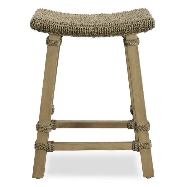 The Everglade Counter Stool Offers A Touch Of Casual Coastal Styling. The Sturdy Mango Wood Base Is Naturally Finished To Showcase The Grain And Texture Of The Wood, Accentuated By A Natural Woven Sea Grass And Rattan Seat And Wrapped Accents. Collection: Everglade Finish: Mango Wood Width: 20.00" Height: 26.50" Length: 15.50" Weight: 12.00 lb Material: Wood With Seagrass, Rattan And Strap Country of Origin: Indonesia Safety Rating: Indoor Only