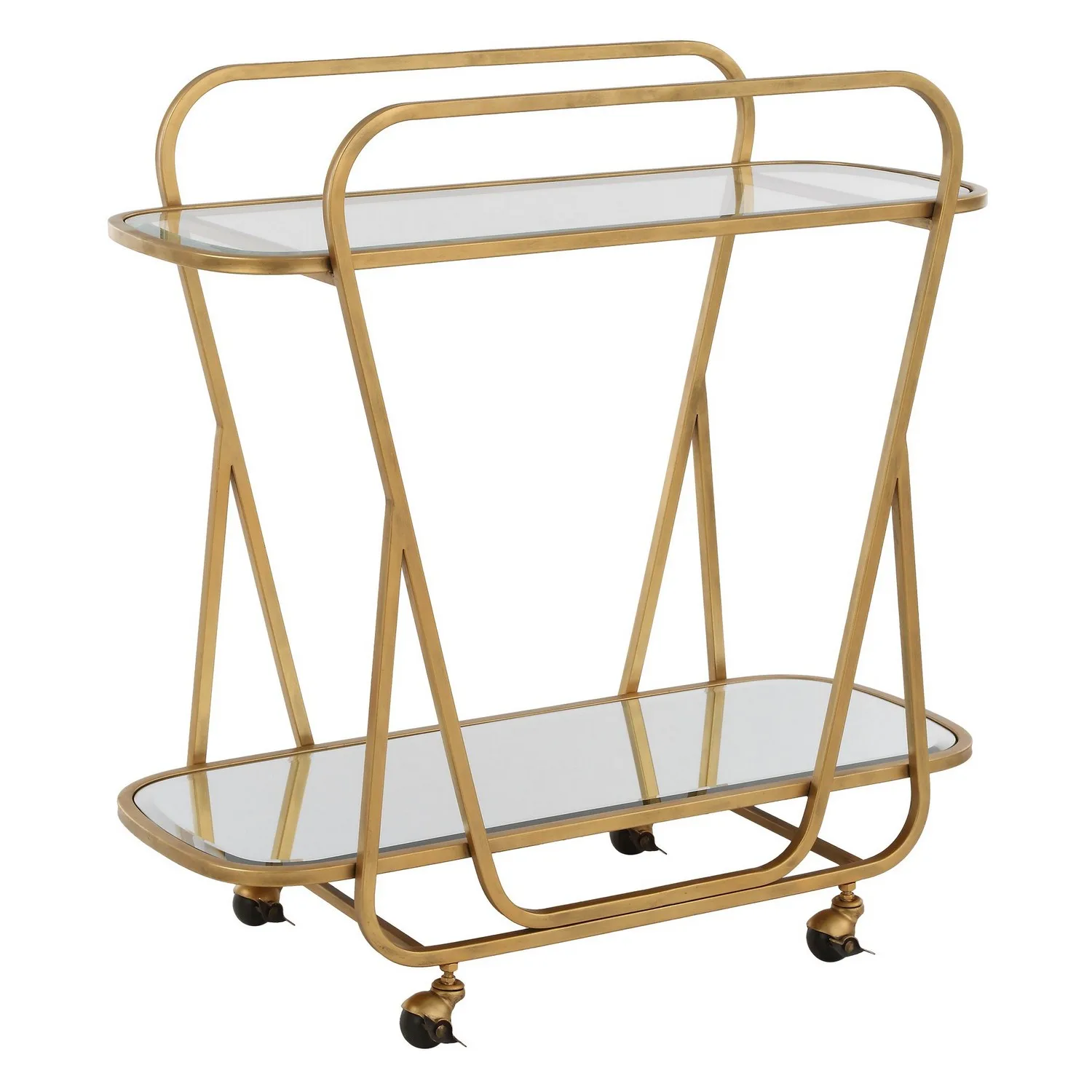 Swain Serving Cart in Antique Brass