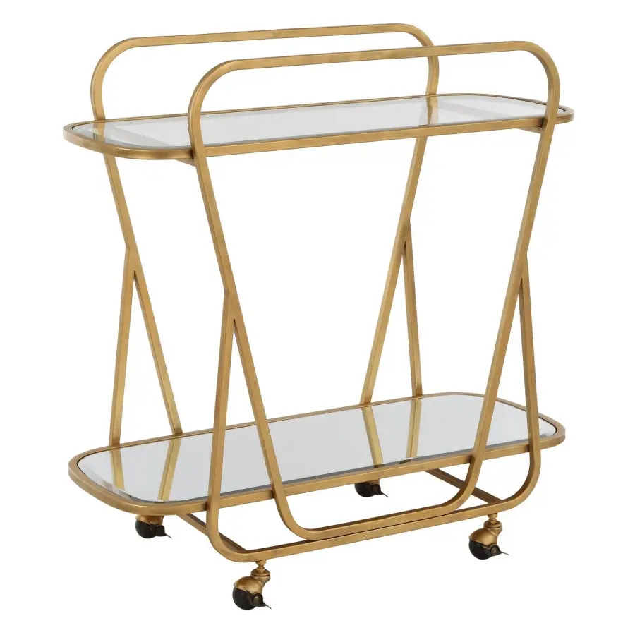 Swain Serving Cart in Antique Brass