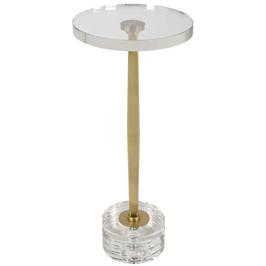 Groove Drink Table in Brushed Gold