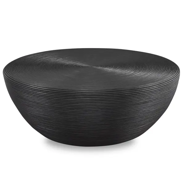 Crafted Entirely From Natural Rattan, The Bongo Coffee Table Adds A Touch Of Natural Texture And Is Finished In A Black Stain. Collection: Bongo Finish: Black Stain Width: 43.75" Height: 16.25" Length: 43.75" Weight: 32.00 lb Material: Rattan Pole And Core With Fabric Furing Country of Origin: Indonesia Safety Rating: Indoor Only