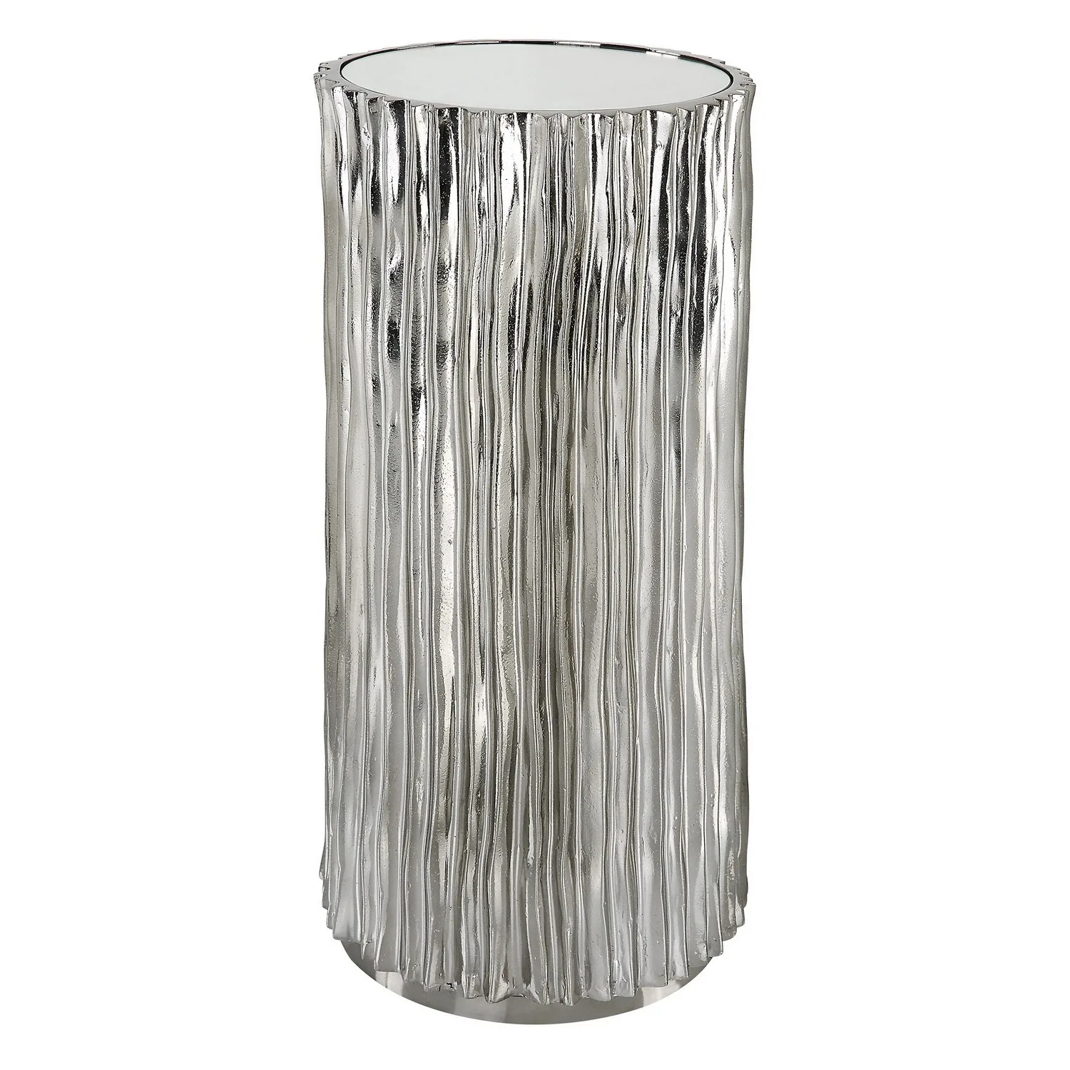 Echo Drink Table in Polished Dark Nickel