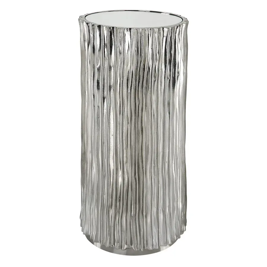 Echo Drink Table in Polished Dark Nickel