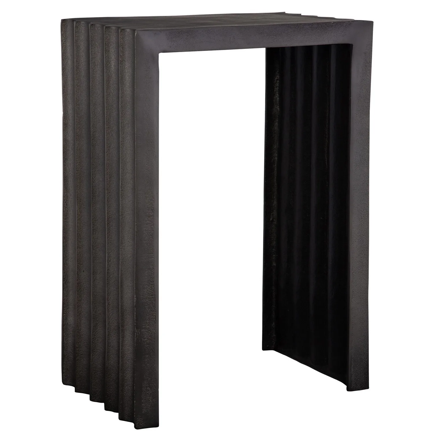 In The Groove Accent Table in Antique Nickel
