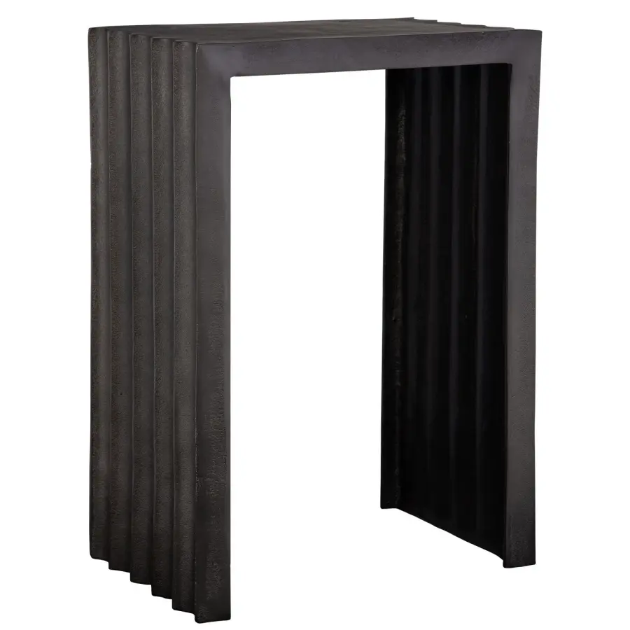 In The Groove Accent Table in Antique Nickel