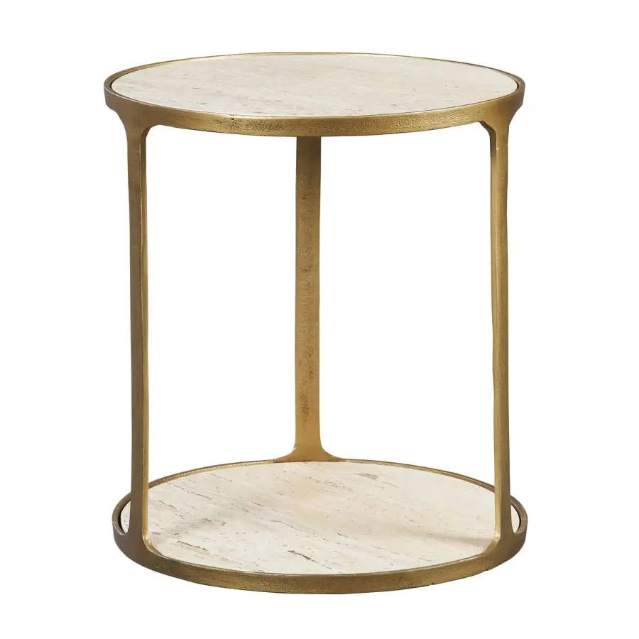 Clench Side Table in Antique Brass