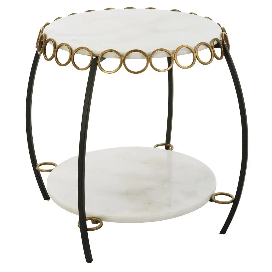 Chainlink Side Table in Antiqued Gold