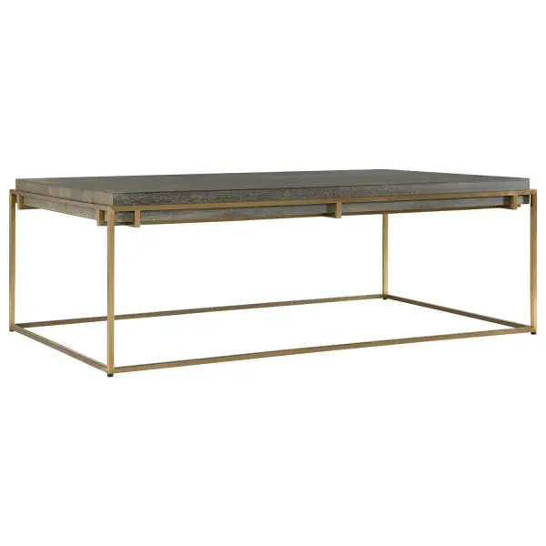A Contemporary Combination Featuring An Acacia Veneer Top In A Dark Walnut Stain Washed With A Light Gray Glaze, Suspended In A Stainless Steel Framework Plated In Brushed Brass. Collection: Surround Designer: Matthew Williams Finish: Brushed Brass Width: 48.00" Height: 16.00" Length: 28.00" Weight: 47.30 lb Material: Stainless Steel, Mdf, Acacia Veneer Country of Origin: Vietnam Safety Rating: Indoor Only