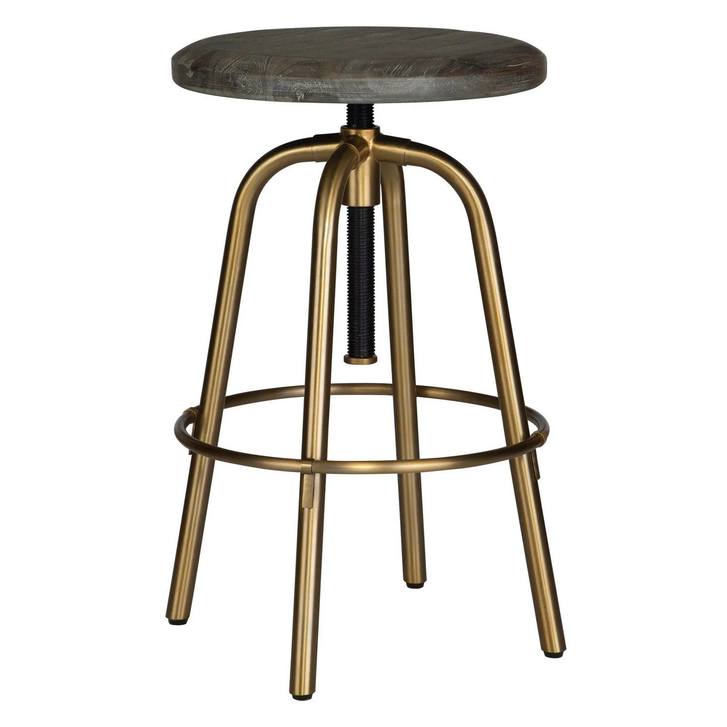 Revolve Counter Stool in Brushed Brass