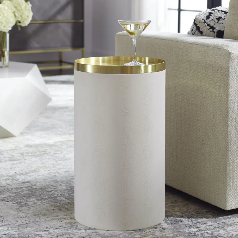 Circuit Accent Table in Brushed Brass