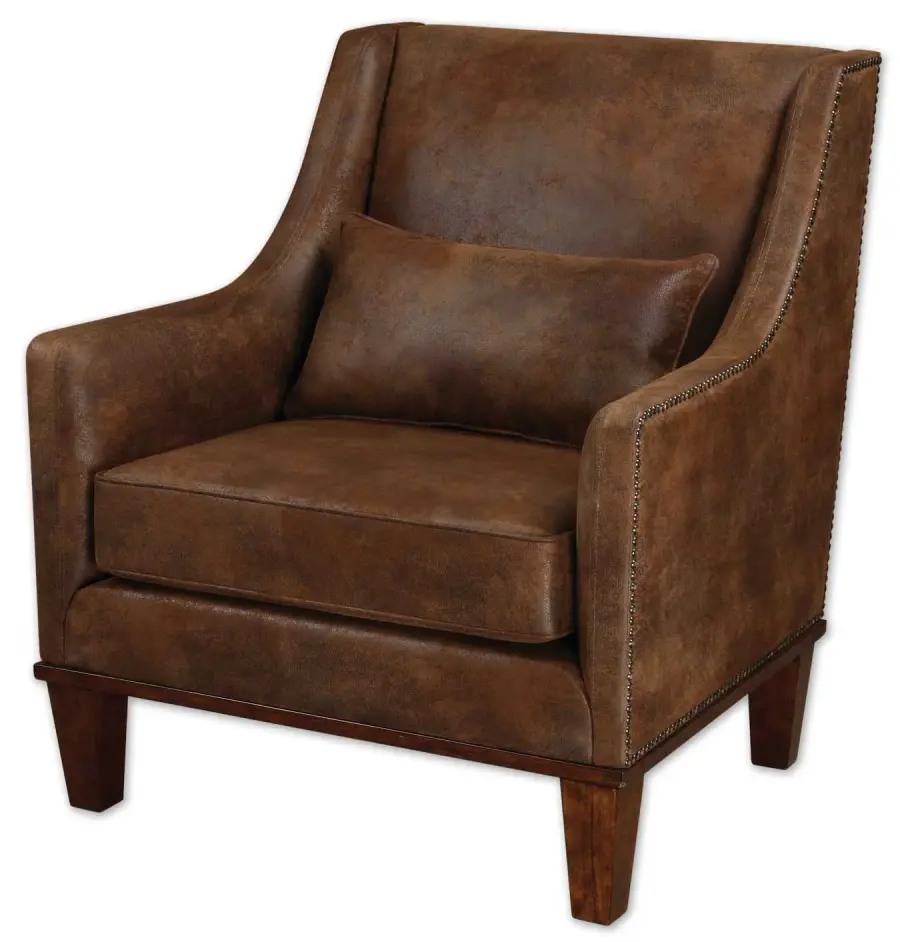 Clay Arm Chair in Antiqued Brass