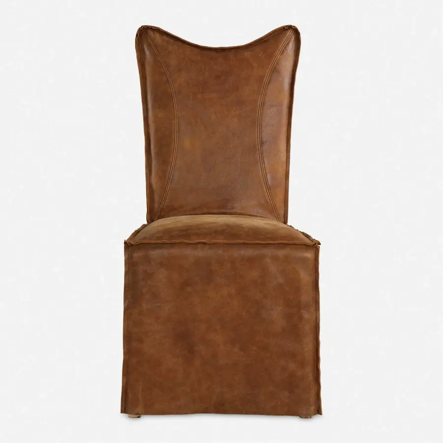 Delroy Chairs, Set of 2 in Natural Top Grain Leather